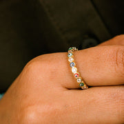 Adjustable Multicolour Minimalist Slim Stacking Evil Eye Band Ring