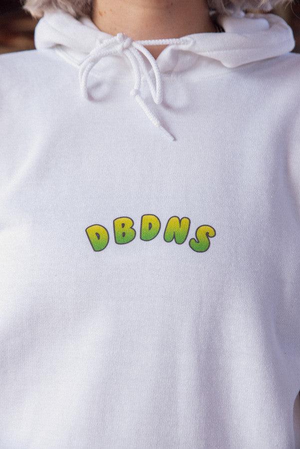 440gsm Hoodie in White with Apple Bubble Logo Print