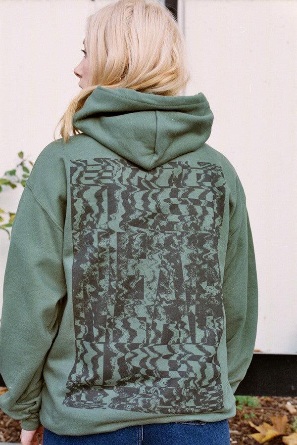 Military Green Hoodie With Printed 'The End Is Near' Design