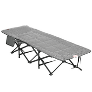 Outsunny Camping Bed w/ Carry Bag, Magazine Bag & Cup Holder, Black