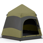 Outsunny 4 Person Camping Tent Festival Hiking Shelter, Dark Green
