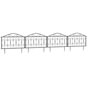 Decorative Garden Fencing 4PCs Metal Border Edging