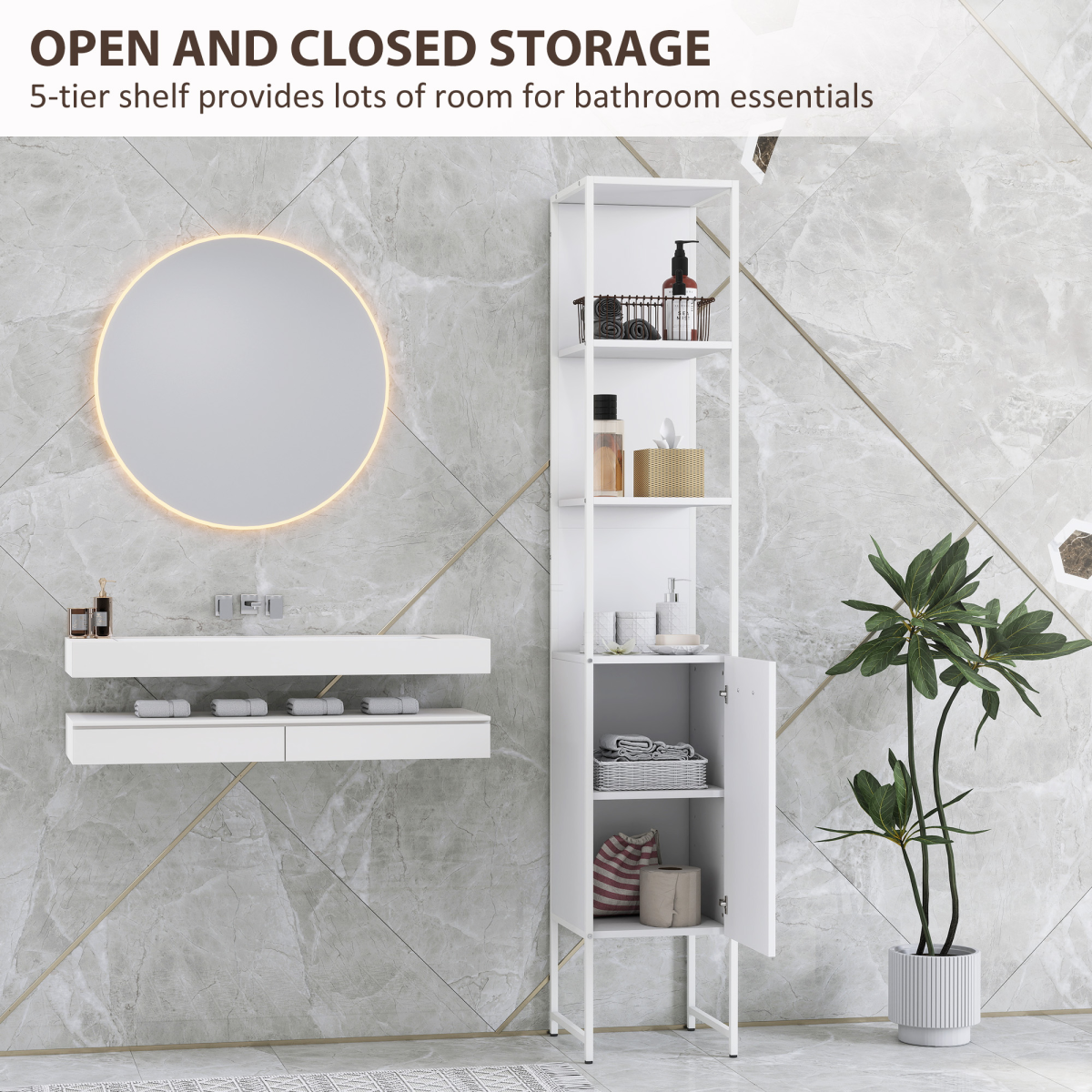 Bathroom Storage Cabinet-White