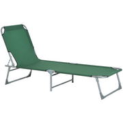 Camping Cot Picnic Sun Lounger Portable Folding Chair Patio Green Outsunny