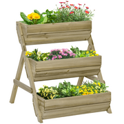 3 Tier Raised Garden Bed Kit for Flower, Vegetable, Herb, 120x68x80cm, Green