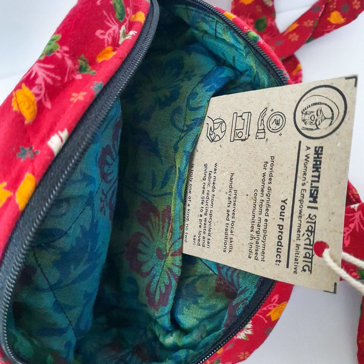 Round sari shoulder bag