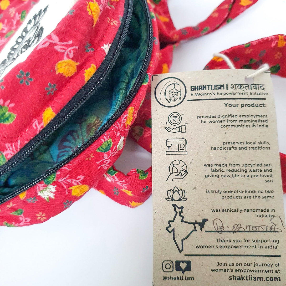 Round sari shoulder bag
