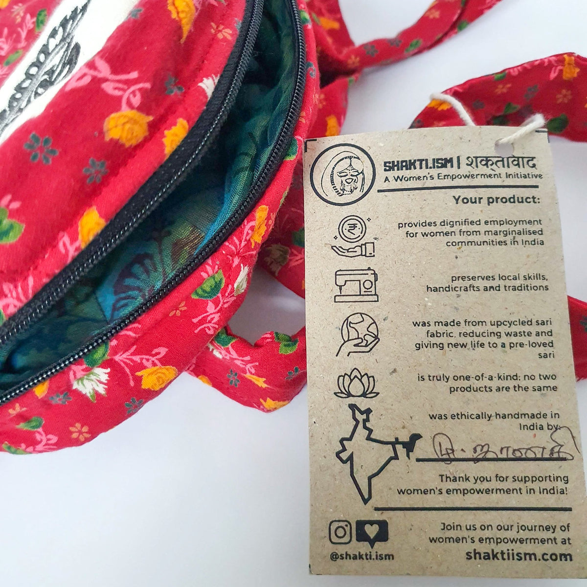 Round sari shoulder bag