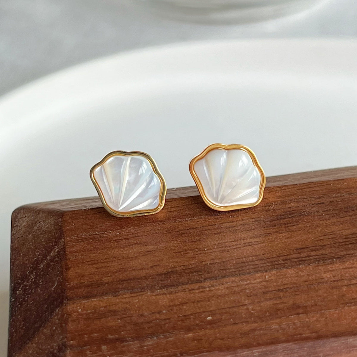Natural Seashell Stud Earrings