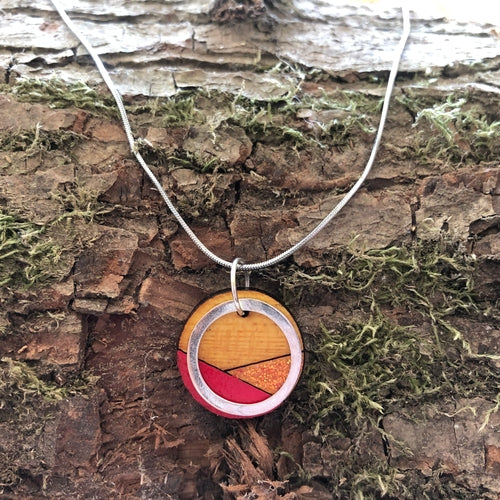 Conture Recycled Wood Silver Necklace (6 Colours available)