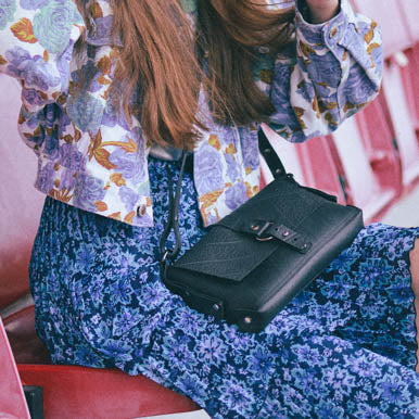 Paguro Upcycle Reina Black Vegan Handbag - Eco Friendly