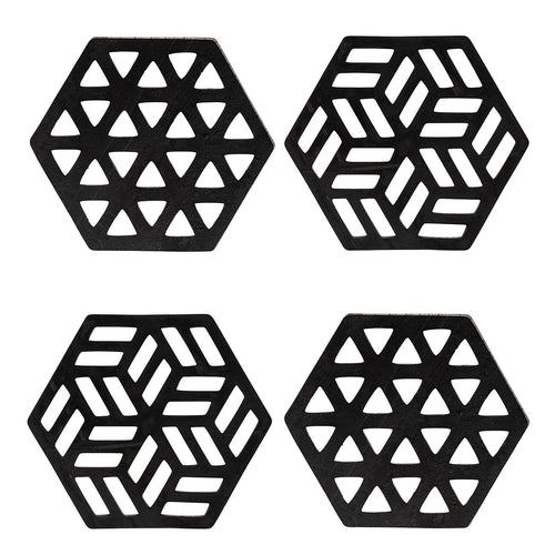 Zeta Handcrafted Recycled Rubber Coaster - Set of 2 or 4