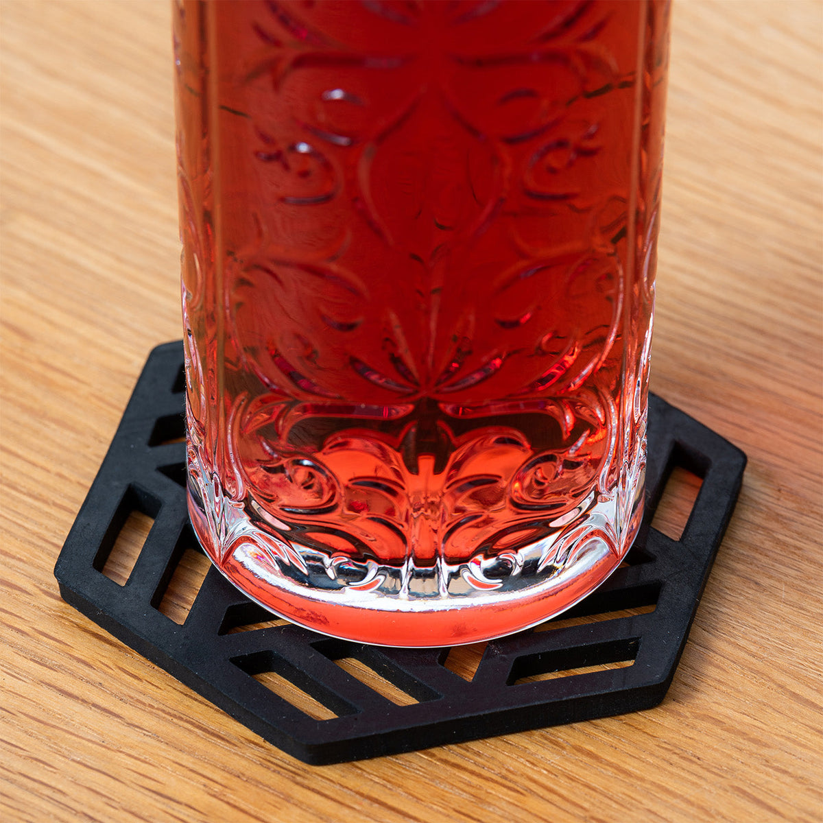 Zeta Handcrafted Recycled Rubber Coaster - Set of 2 or 4