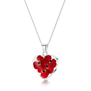 Poppy heart necklace by Shrieking Violet® Sterling silver pendant