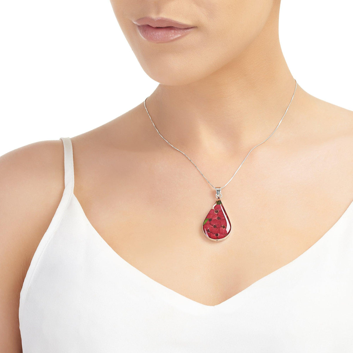 Poppy necklace by Shrieking Violet® Sterling silver large teardrop
