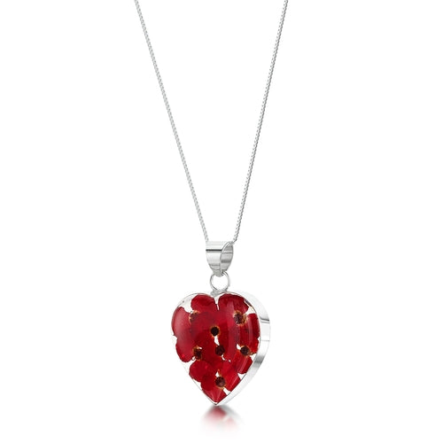 Poppy heart necklace by Shrieking Violet® Sterling silver pendant