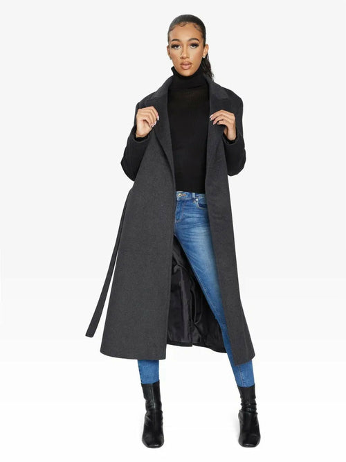 Belted Longline Duster Coat