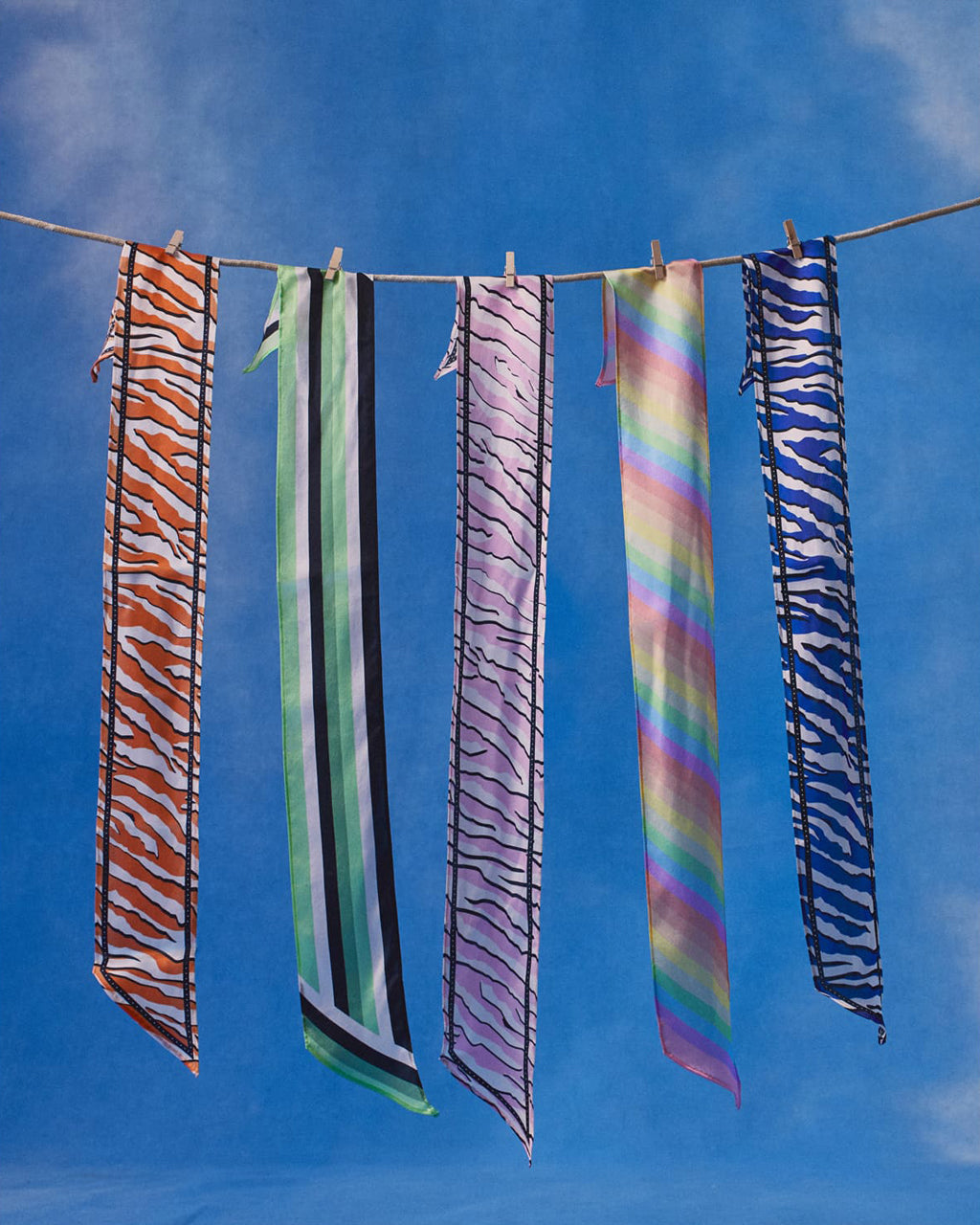 Wild Tiger Silk Neck Scarf Pink