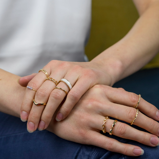 10 Piece Boho Silver Gold Tribal midi Pearl Vintage Stackable Ring Set