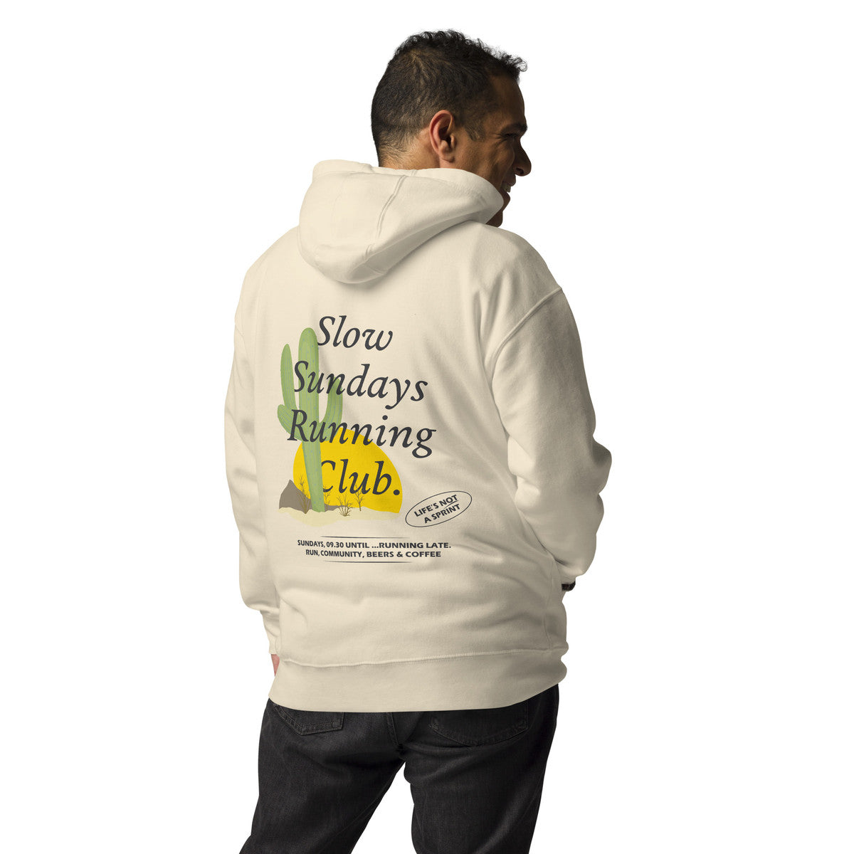 Cactus Slow Sundays Running Club Cotton Blend Hoodie