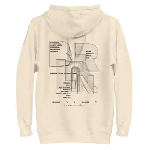 GUSTATORY Berlin Coffee Scene Cotton Blend Embroidered Hoodie