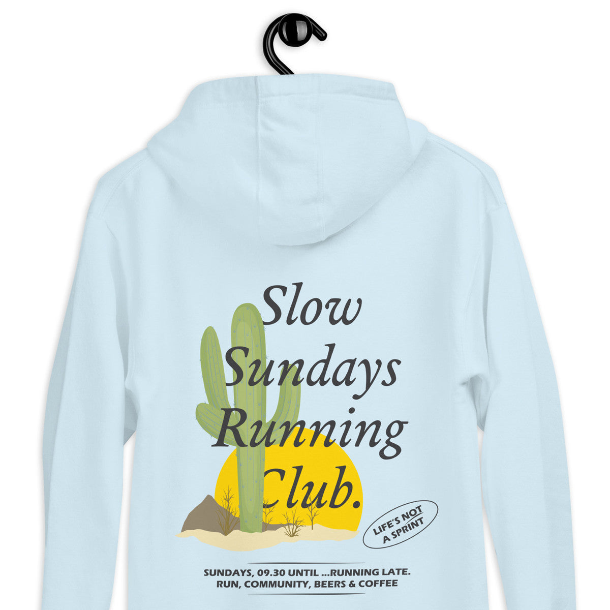Cactus Slow Sundays Running Club Cotton Blend Hoodie