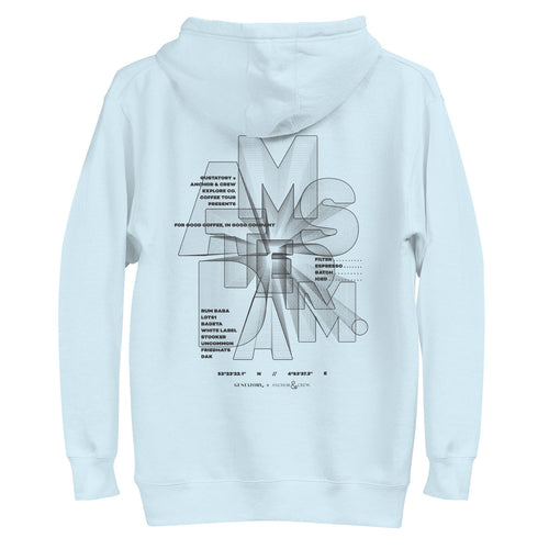 GUSTATORY Amsterdam Coffee Scene Cotton Blend Embroidered Hoodie