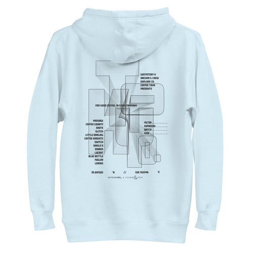 GUSTATORY Tokyo Coffee Scene Cotton Blend Embroidered Hoodie