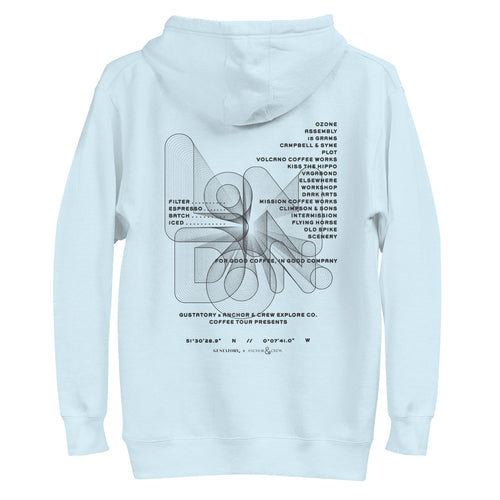 GUSTATORY London Coffee Scene Cotton Blend Embroidered Hoodie