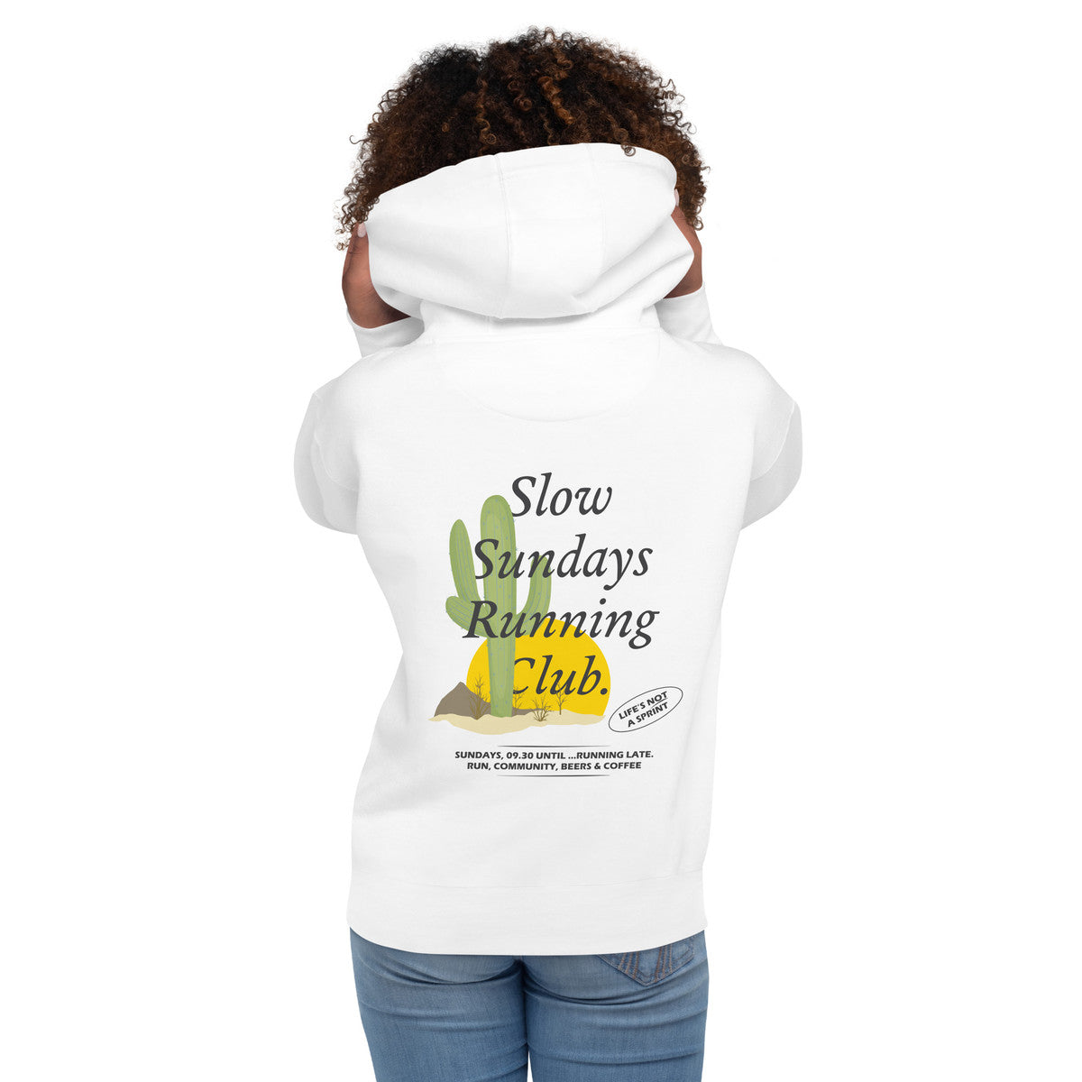 Cactus Slow Sundays Running Club Cotton Blend Hoodie