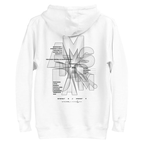 GUSTATORY Amsterdam Coffee Scene Cotton Blend Embroidered Hoodie