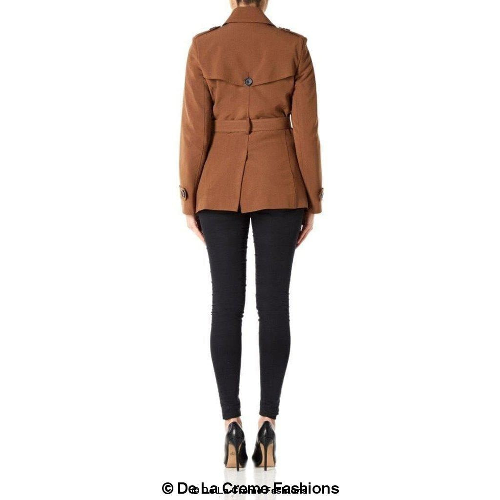 Womens Spring/Summer Double Breasted Short Belted Coat