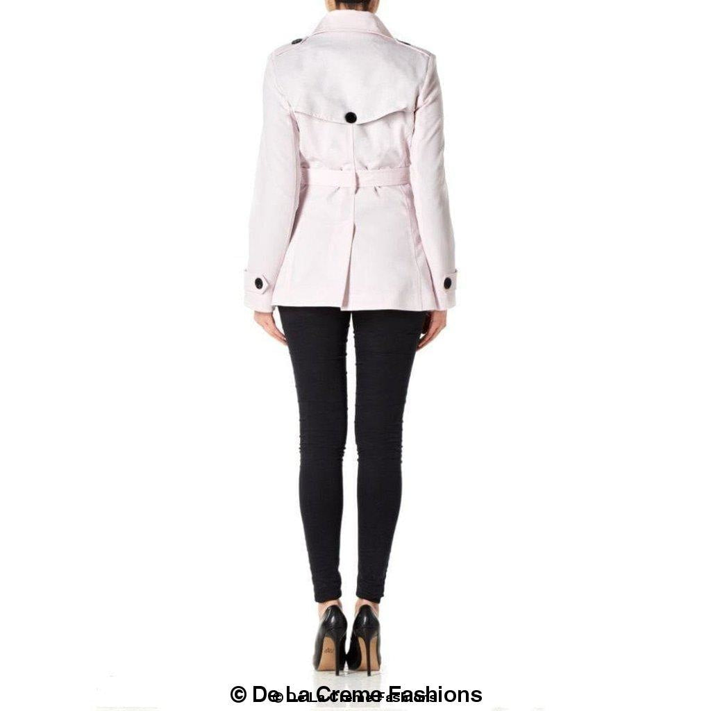 Womens Spring/Summer Double Breasted Short Belted Coat