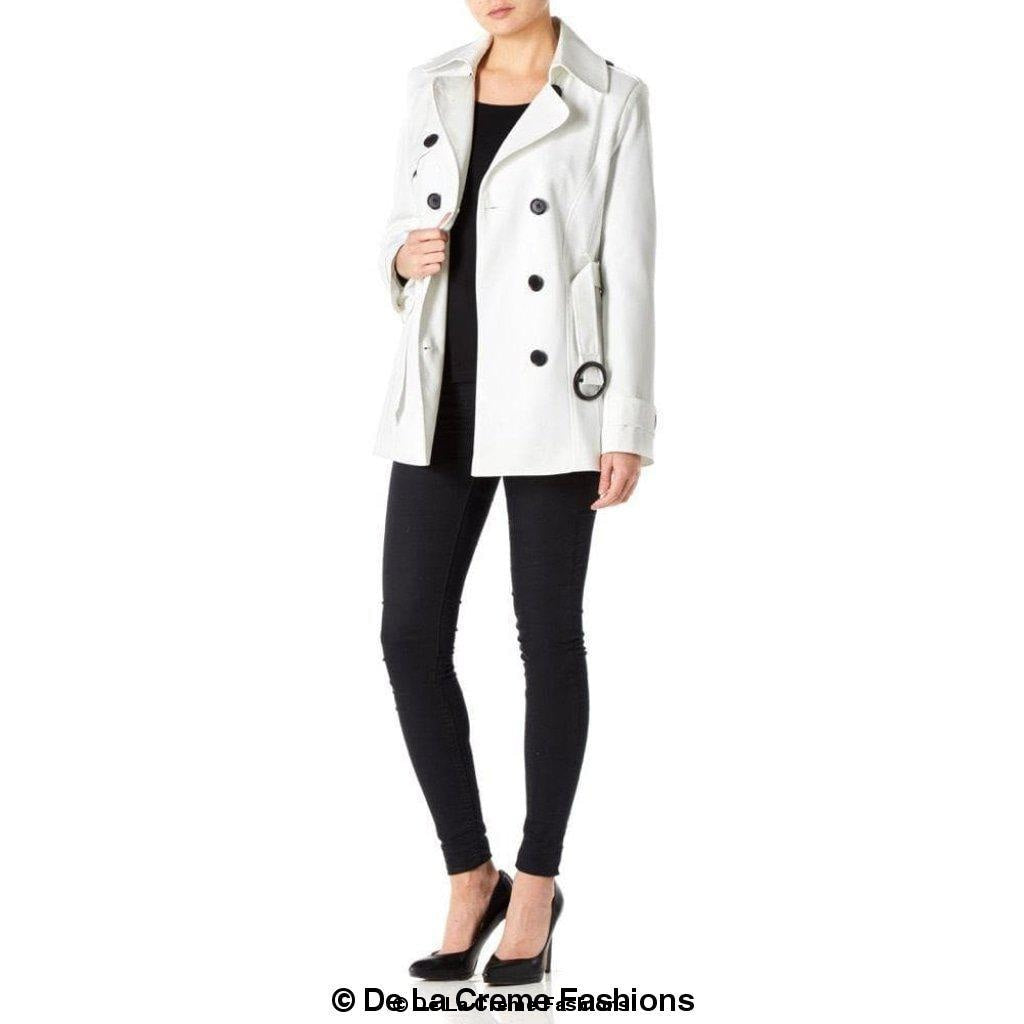 Womens Spring/Summer Double Breasted Short Belted Coat