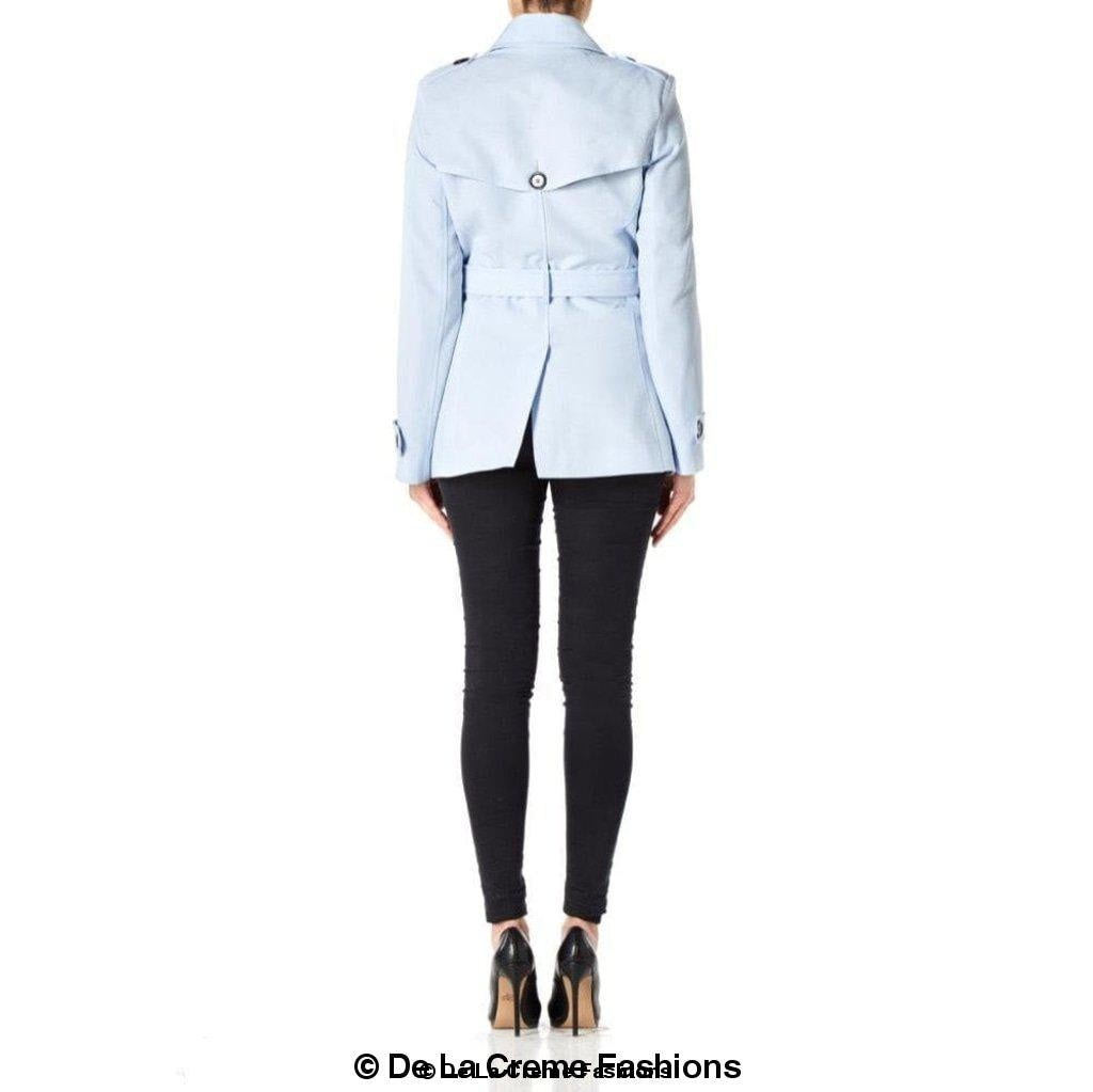 Womens Spring/Summer Double Breasted Short Belted Coat