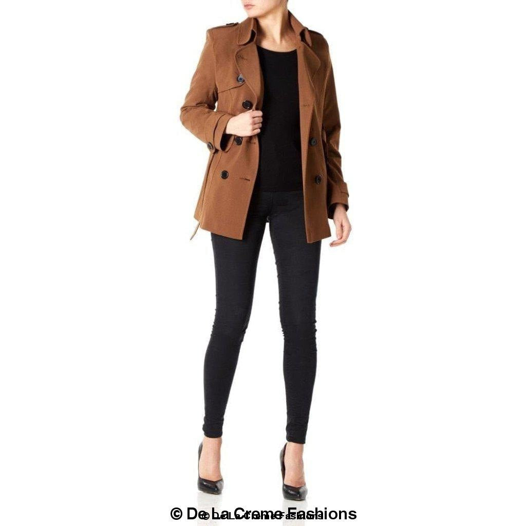 Womens Spring/Summer Double Breasted Short Belted Coat