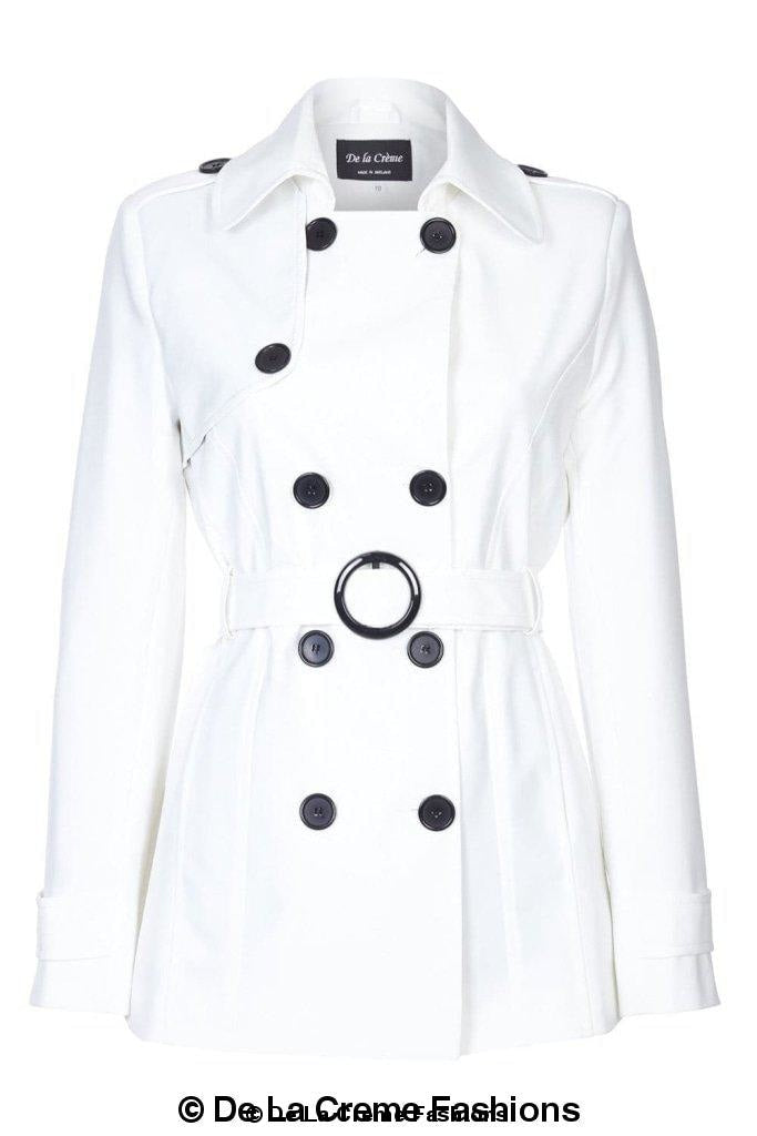 Womens Spring/Summer Double Breasted Short Belted Coat