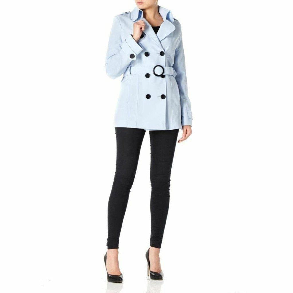 Womens Spring/Summer Double Breasted Short Belted Coat