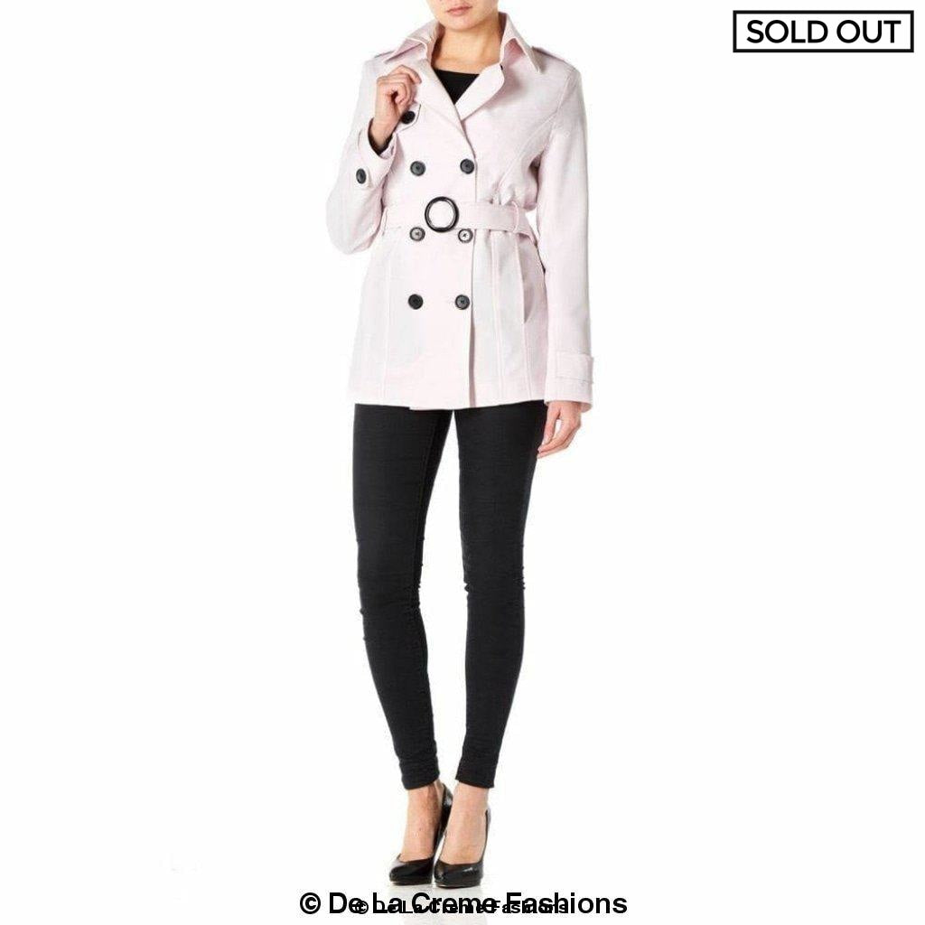 Womens Spring/Summer Double Breasted Short Belted Coat