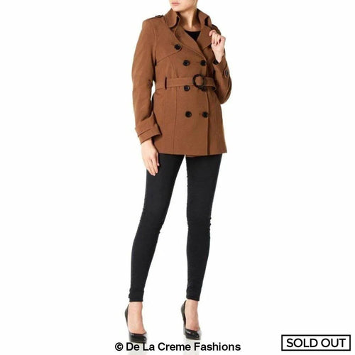 Womens Spring/Summer Double Breasted Short Belted Coat