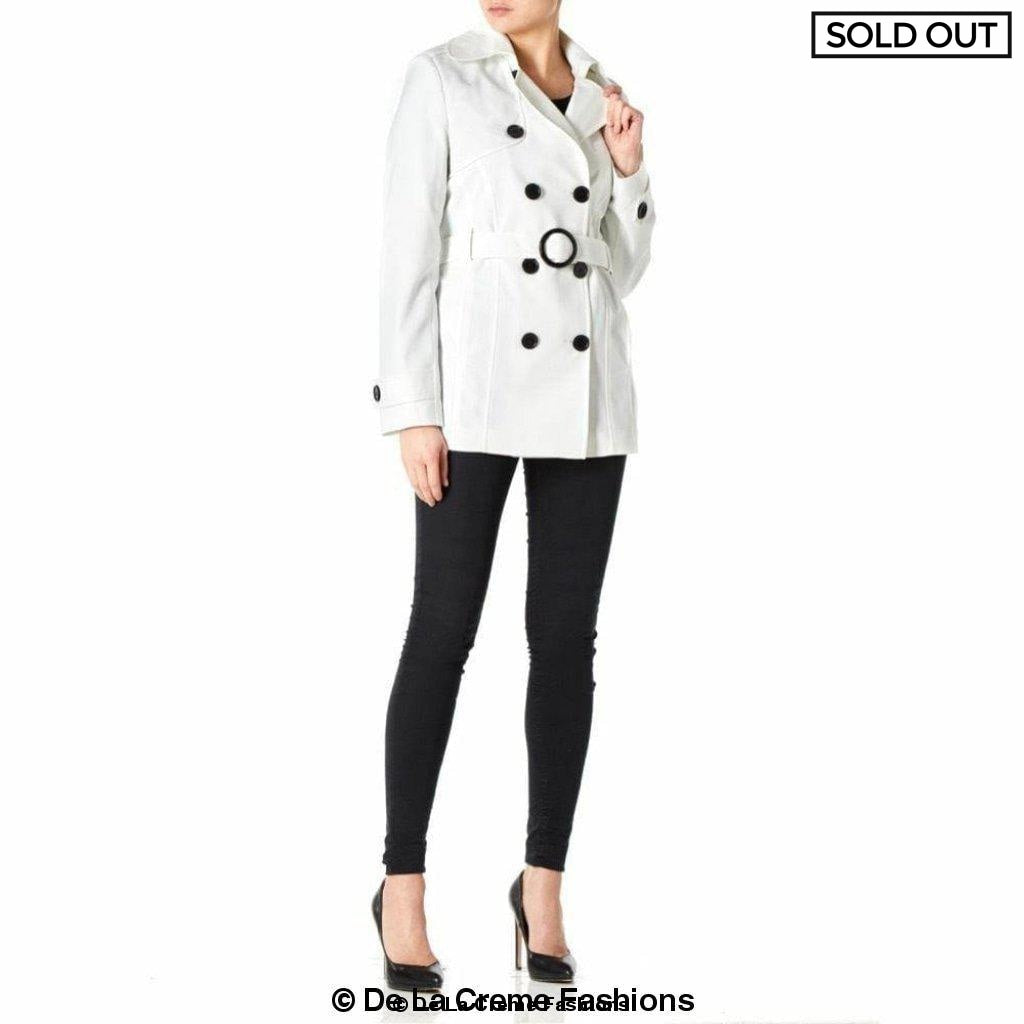 Womens Spring/Summer Double Breasted Short Belted Coat