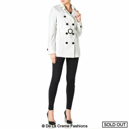 Womens Spring/Summer Double Breasted Short Belted Coat
